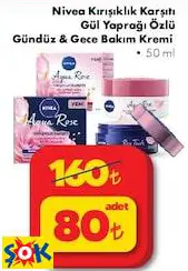 NİVEA KIRIŞIKLIK KARŞITI GÜL YAPRAĞI ÖZLÜ GÜNDÜZ & GECE BAKIM KREMİ 50 ML